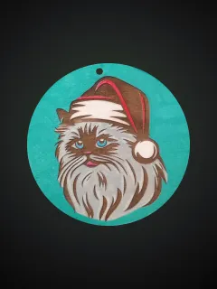 decorazione legno gatto natale