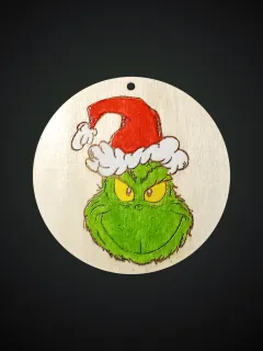 decorazione legno grinch sorriso