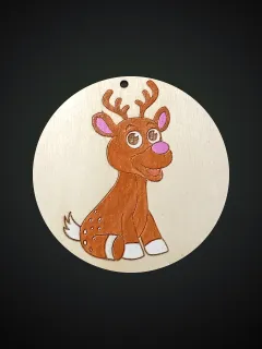 decorazione legno renna natale